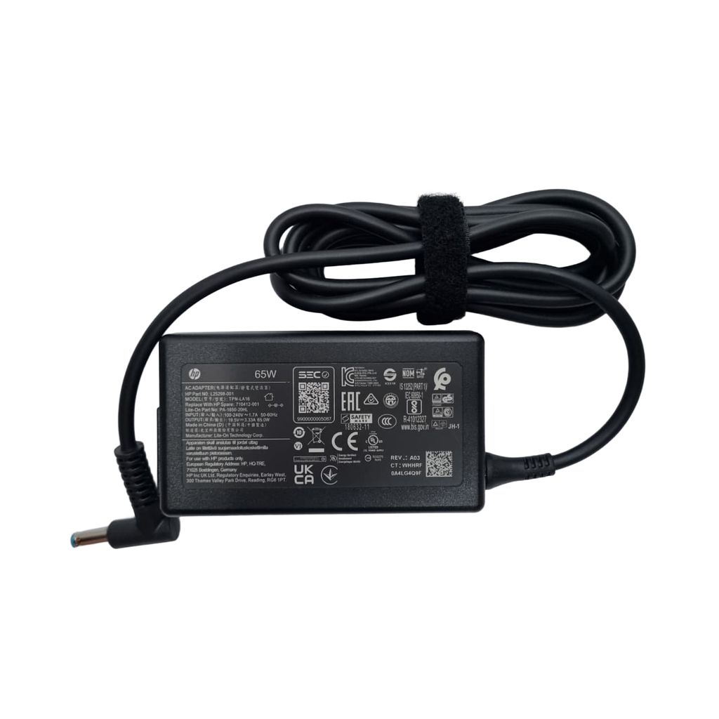CARGADOR PARA LAPTOP HP 19.5V 3.33A 65W PIN CENTRAL PLUG CELESTE 4.5*3.0
